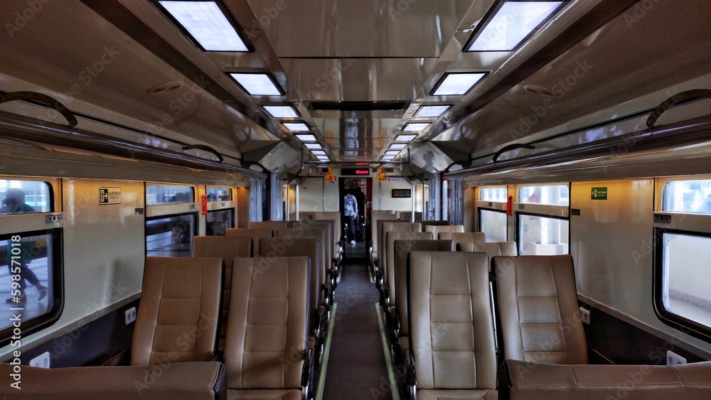 Interior of an Indonesian airport train
