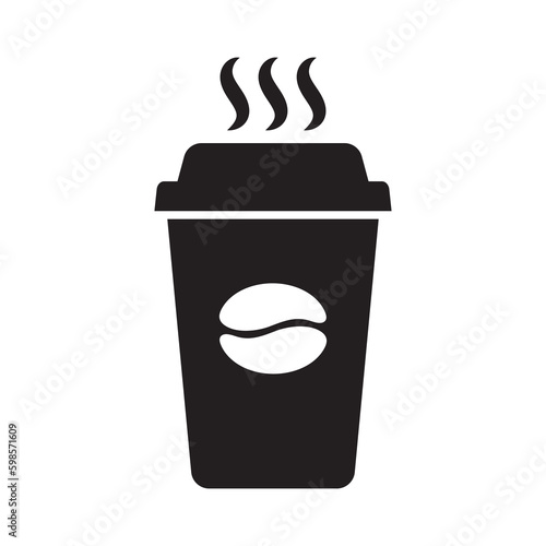 Coffee cup vector icon. Paper coffee cup icon isolated on white background.