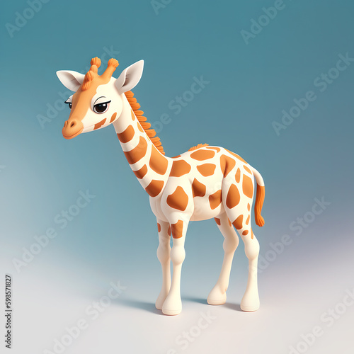 illustration of funny cute giraffe.  Generative AI