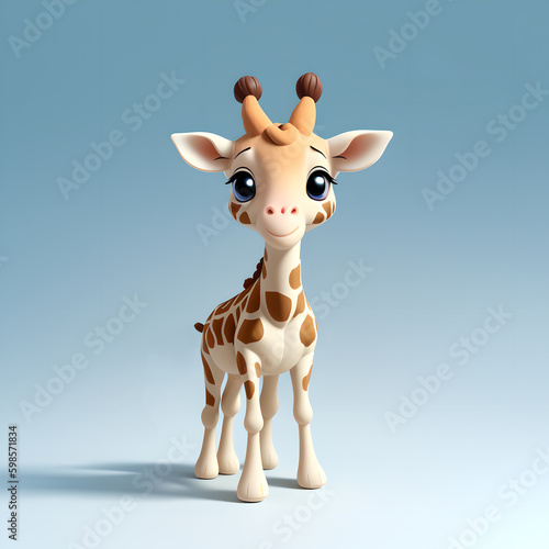 illustration of funny cute giraffe. Generative AI