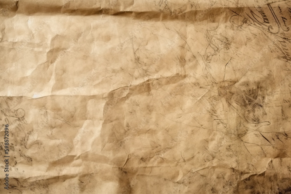 Parchment paper texture ideal for backgrounds, generative ai