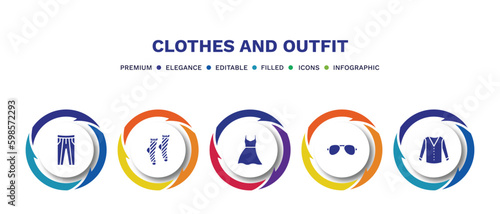 Fotografiet set of clothes and outfit filled icons