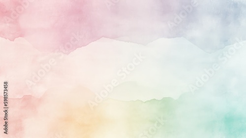 Watercolor background with clouds. Generative ai composite.