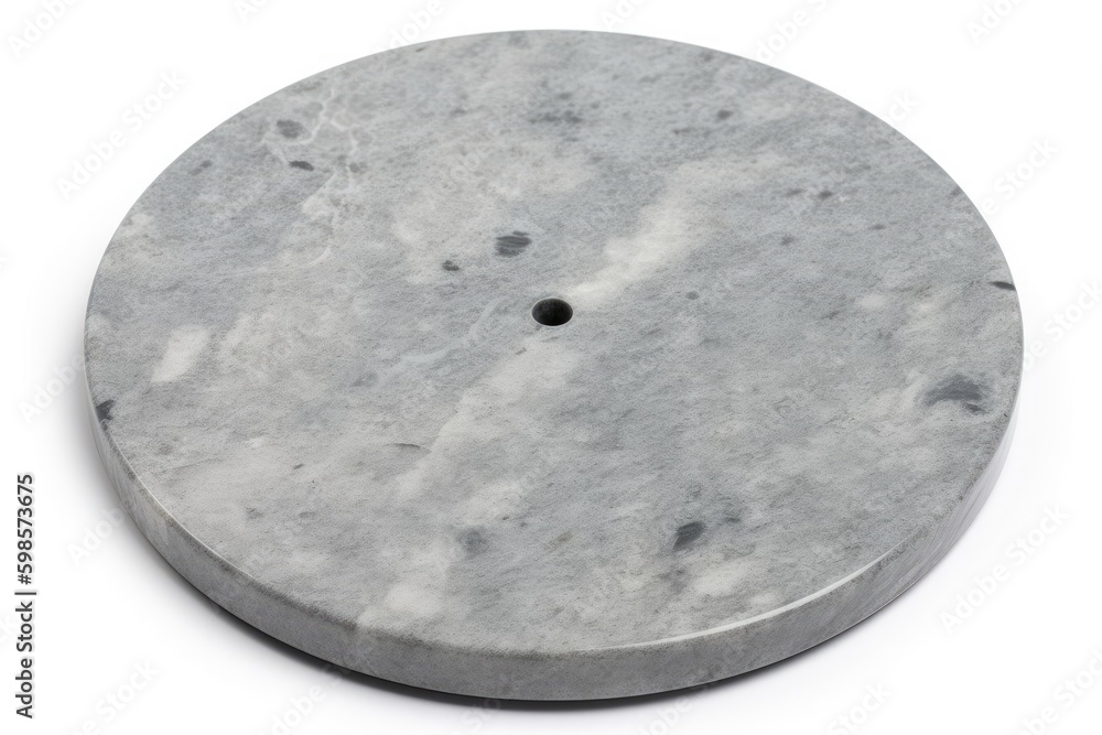 Obraz premium sleek and modern round marble coaster on a clean white background. Generative AI Generative AI