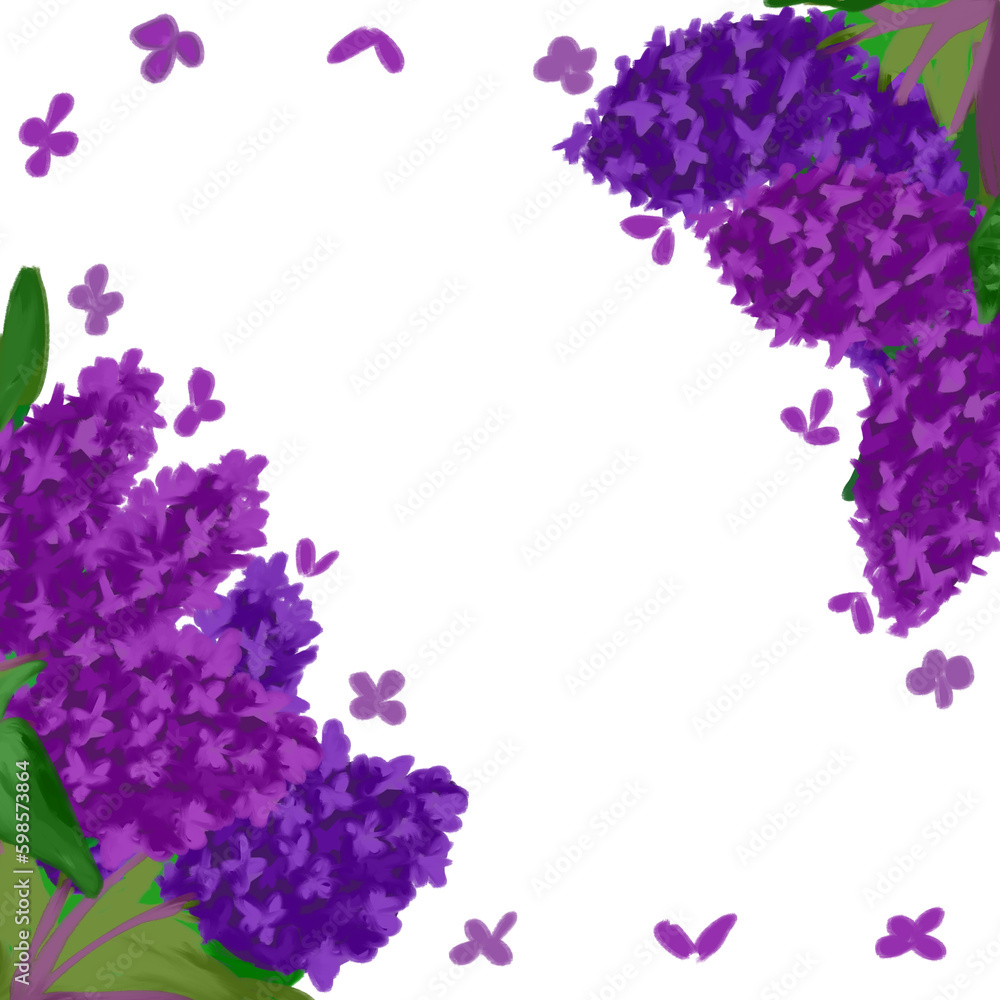Lilac, floral frame