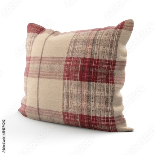  Cozy decorative throw pillow isolated on a white background, generative ai