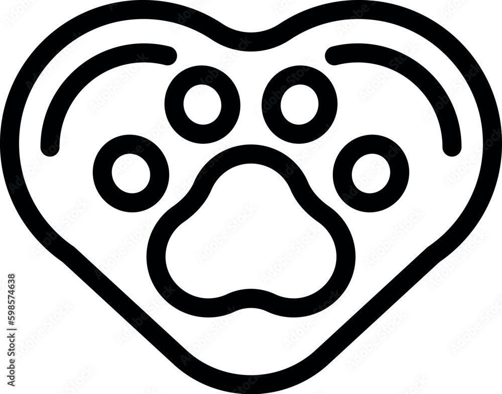 Pet restaurant heart shape icon outline vector. Dinner meal. Food lunch Pet restaurant heart shape icon outline vector. Dinner meal. Food lunch