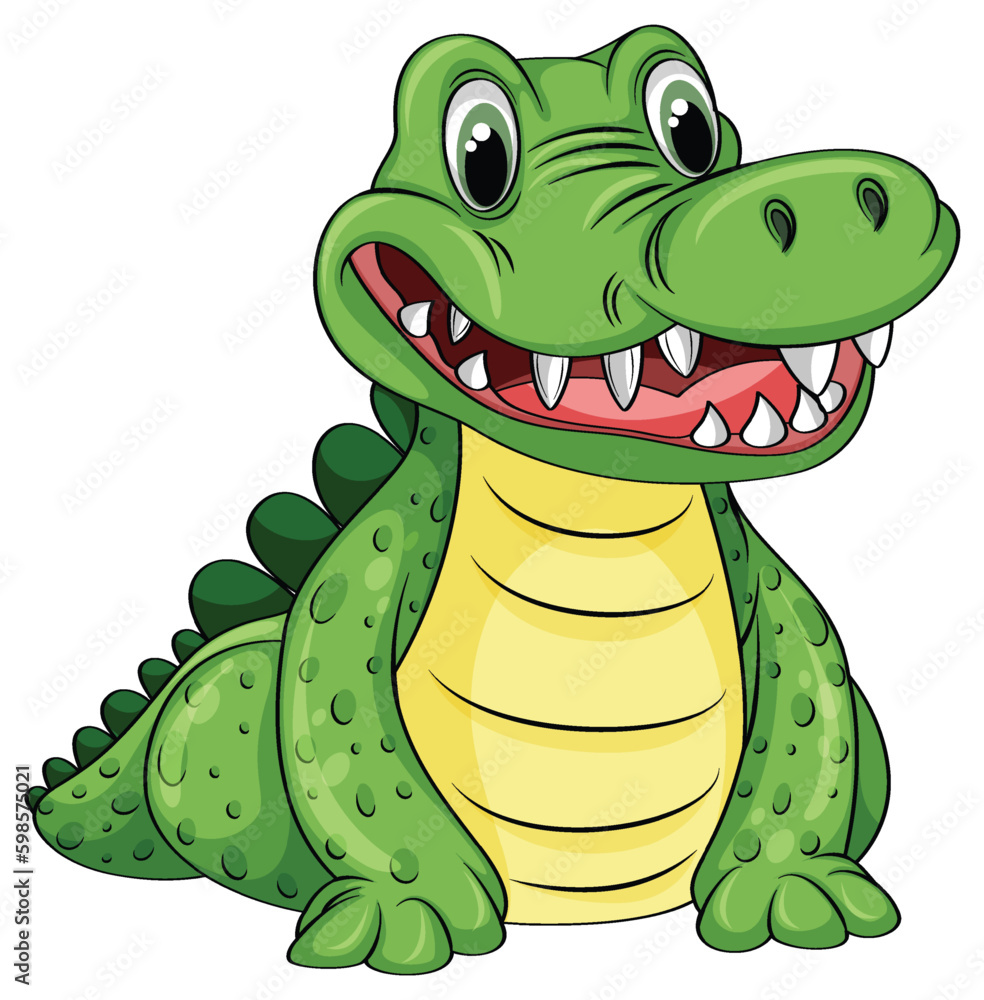 Naklejka premium Cute Cartoon Crocodile Character