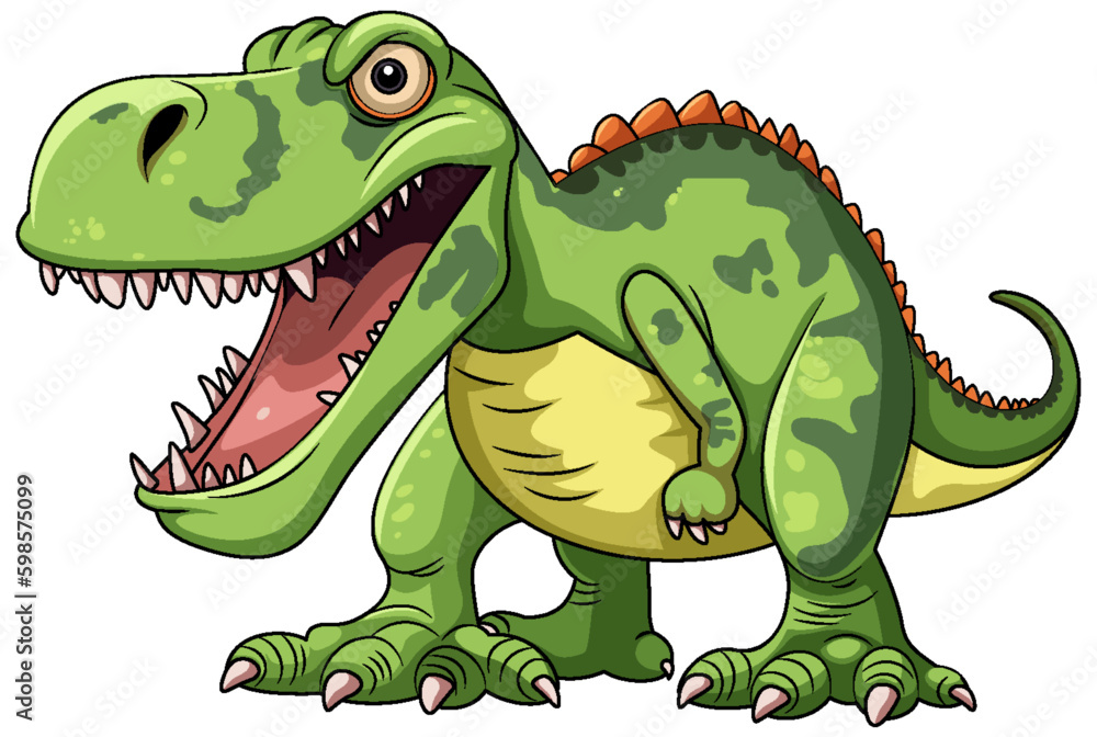 Fototapeta premium A Tyrannosaurus cartoon character isolated