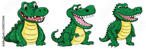 Cute Cartoon Crocodile Character