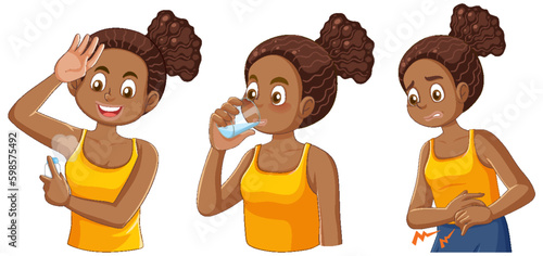 African American Girl Doing Different Activities