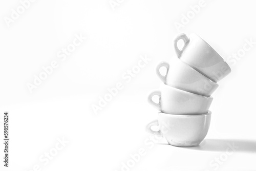 Stack of White Cups High Key (ID: 598576234)