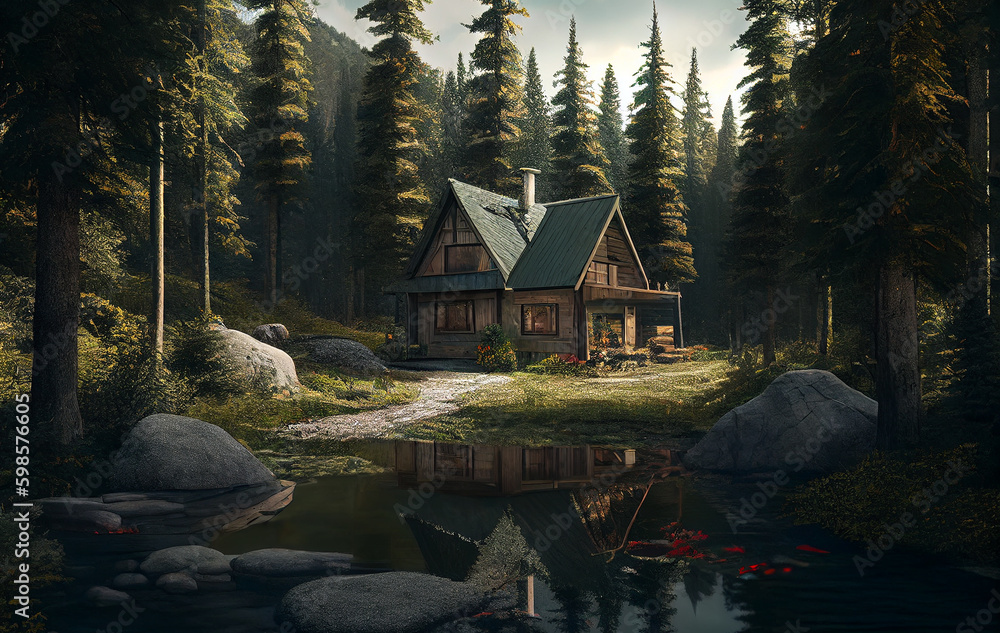 A Secluded Cabin Nestled Deep Within the Woods, a Home Offering a Forest Haven of Serenity and Respite Amidst the Enchanting Embrace of Nature Timeless Beauty A Secluded Cabin Nestled Deep Within the Woods, a Home Offering a Forest Haven of Serenity and Respite Amidst the Enchanting Embrace of Nature Timeless Beauty