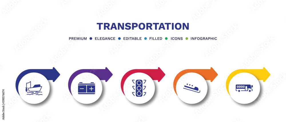 set of transportation filled icons. transportation filled icons with infographic template.flat icons such as fishing boat, workshop repair, car traffic, bobsleigh, school bus empty vector. set of transportation filled icons. transportation filled icons with infographic template.flat icons such as fishing boat, workshop repair, car traffic, bobsleigh, school bus empty vector.