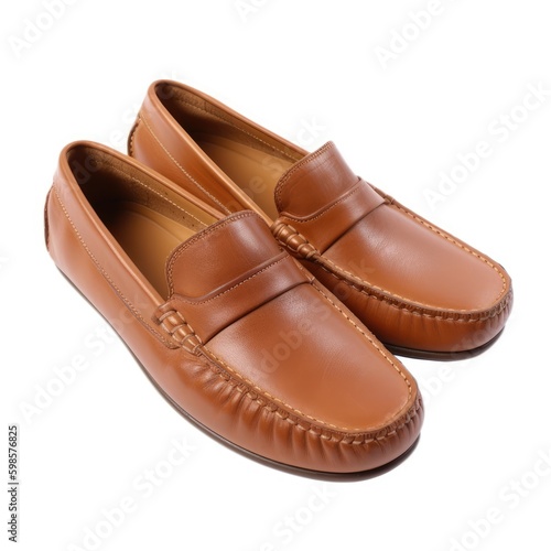  Comfortable slip - on loafers isolated on a white background, generative ai