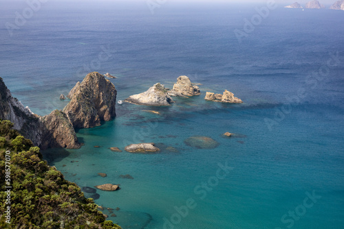 rocks in the sea of Ponza. Ponziane or Pontine Islands archipelago, Lazio, Italy