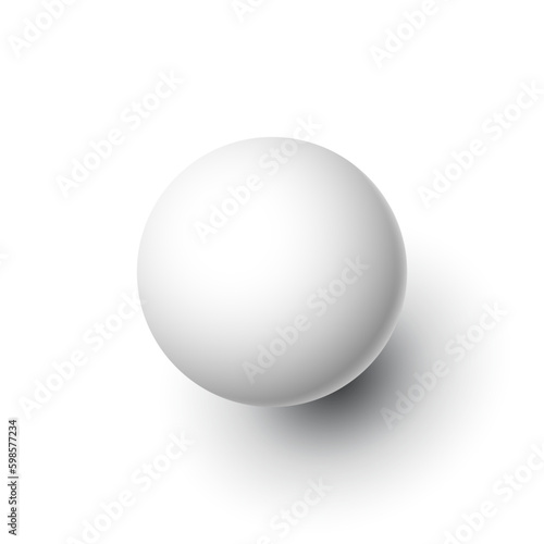 White ball. Sphere on a white background. Vector for your graphic design.