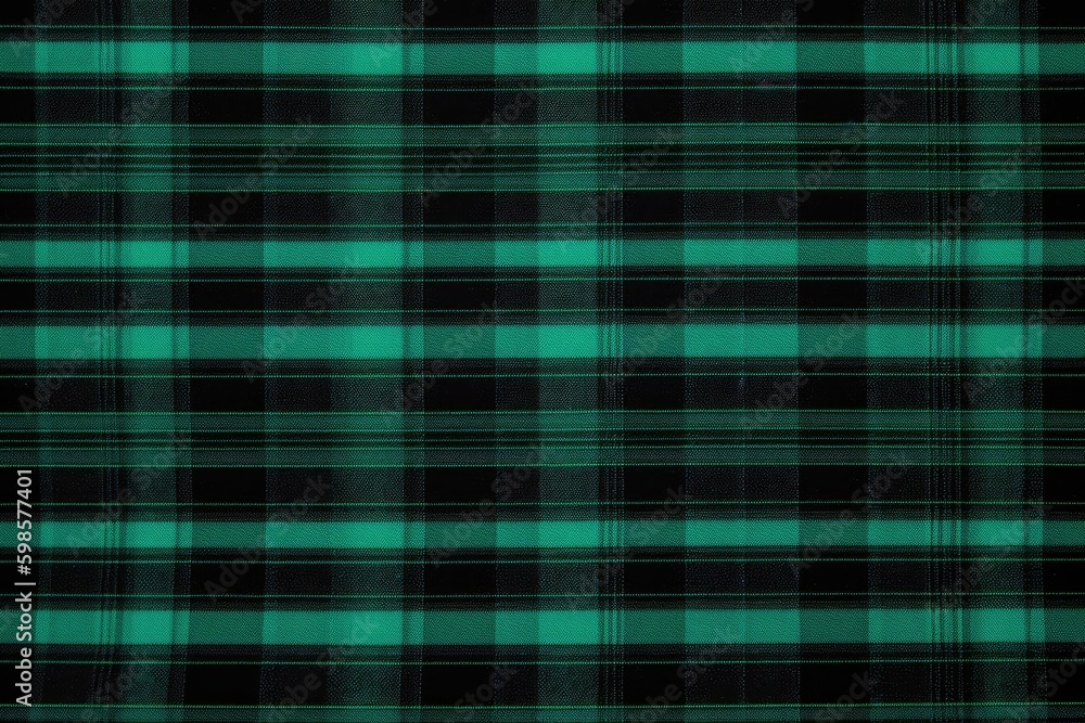 Fototapeta premium Green and Black Plaid Patter. Generative AI Generative AI