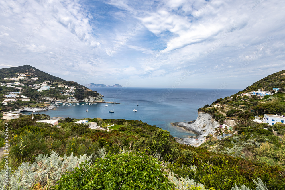 natural pools in Cala Feola on the island of Ponza. Ponziane or Pontine Islands archipelago, Lazio, Italy