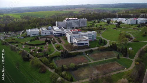 Aerial view of Klimkovice Lazne spa. Moravsko Slezky Region of the Czech Republic, European union. Famous spa town with curative Iodobromine brine water. photo