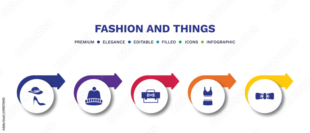 set of fashion and things filled icons. fashion and things filled icons with infographic template.flat icons such as style, knit hat, small toolbox, outfit, accessory vector. set of fashion and things filled icons. fashion and things filled icons with infographic template.flat icons such as style, knit hat, small toolbox, outfit, accessory vector.