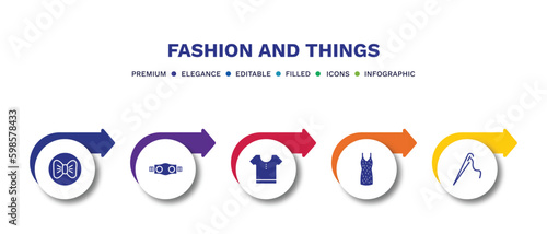 set of fashion and things filled icons. fashion and things filled icons with infographic template.flat icons such as black and white, gym belt, cloth, tinge, stitching vector.