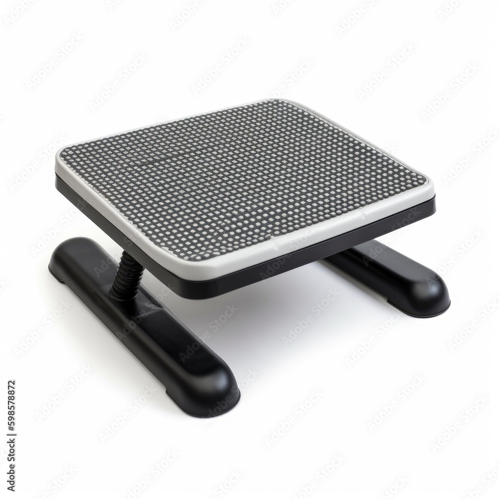 Ergonomic footrest for under - desk comfort isolated on a white background, generative ai Ergonomic footrest for under - desk comfort isolated on a white background, generative ai
