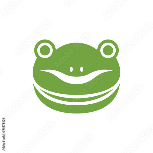 Animal frog head cute creative logo design
