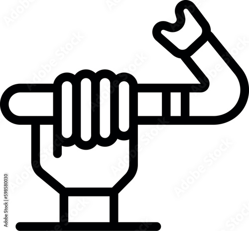 Handle crowbar icon outline vector. Steel tool. Lever claw