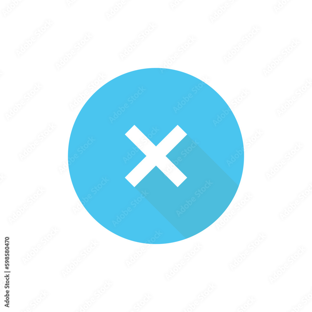 Fototapeta premium Cross vector flat icon in blue circle