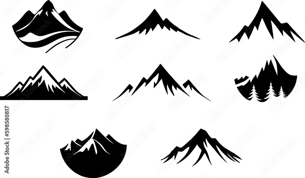 Fototapeta premium mountains minimalism vector set