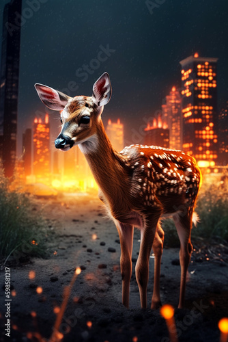 A fawn in the city on the night of the apocalypse