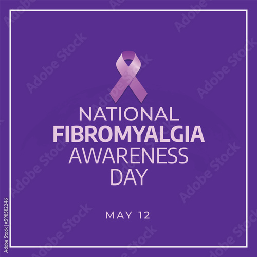 national fibromyalgia awareness day design template for celebration. national fibromyalgia awareness day vector illustration with ribbon. purple ribbon vector design. flat ribbon design.