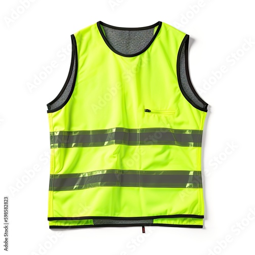  Reflective running vest for increased visibility isolated on a white background, generative ai