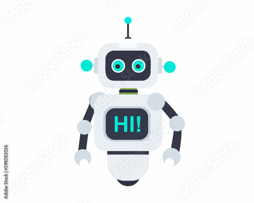 Online communication with chat bot concept of Chatbot robot providing online assistance. Chat GPT