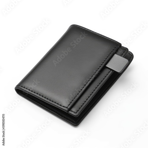  RFID - blocking cardholder wallet with a money clip isolated on a white background, generative ai
