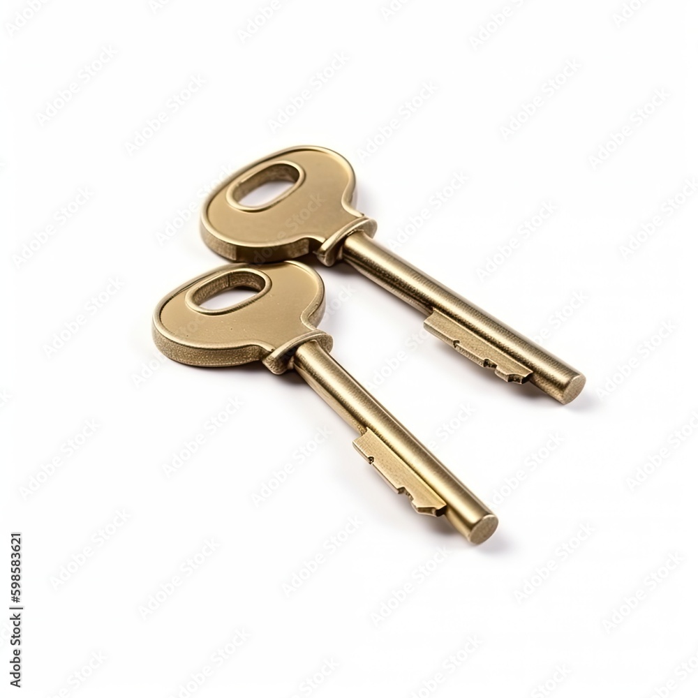 room keys isolated on a white background, generative ai room keys isolated on a white background, generative ai