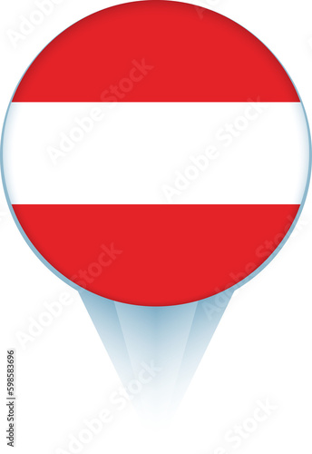 Map pointer with flag of Austria. Free Download Map pointer with flag of Austria. - GFXLoad