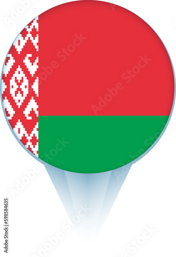 Map pointer with flag of Belarus.