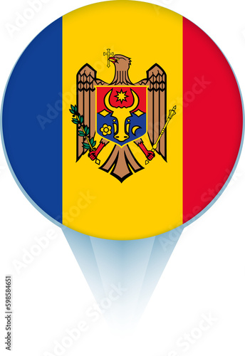 Free Download Map pointer with flag of Moldova. - GFXLoad