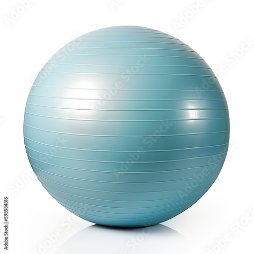  Stability exercise ball with an anti - burst design isolated on a white background  generative ai