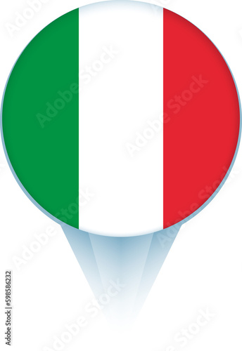 Map pointer with flag of Italy. Free Download Map pointer with flag of Italy. - GFXLoad