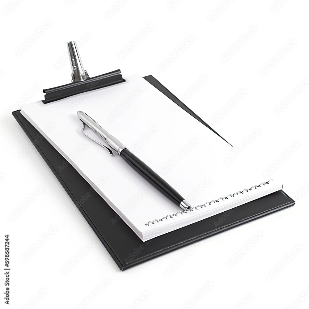 Waiter's order pad and pen isolated on a white background, generative ai Waiter's order pad and pen isolated on a white background, generative ai