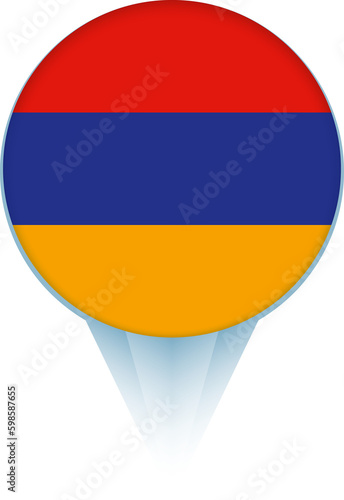 Free Download Map pointer with flag of Armenia. - GFXLoad