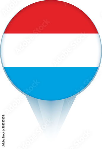 Map pointer with flag of Luxembourg. Free Download Map pointer with flag of Luxembourg. - GFXLoad