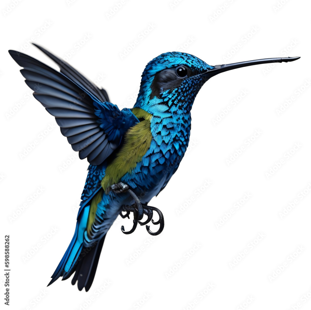 Obraz premium Humming bird, isolated, transparent, PNG, no bacground. Generative AI.