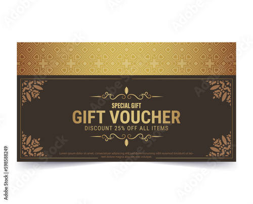 Luxury gold gift voucher template