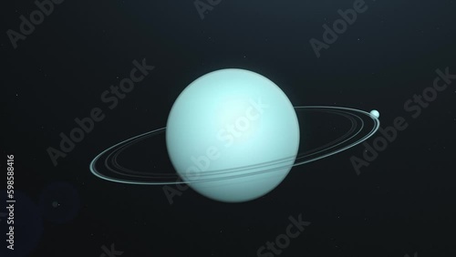 Orbit around Uranus, Seventh Planet of the solar system in Outer-Space photo