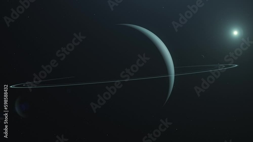 Orbiting around Uranus, Seventh Planet of the Solar System in Outer-space photo