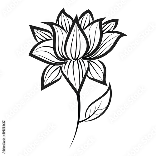 Hand drawn floral doodle background. Flat design abstract leaves design for greeting card invitation